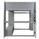 preview thumbnail 5 of 11, Wood Full Size Loft Bed w/Desk, Multi-storage Shelves, LED & Hanging Clothes Rack, No Box Spring Needed Wooden Support Bed Frame