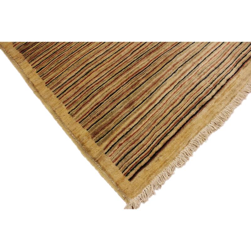 Modern Minimalist Gabbeh Hand Knotted Wool Area Rug