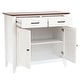 preview thumbnail 6 of 13, White Wood 2-Drawer 2-Door Sideboard Storage Cabinet - 32.83" H x 35.81" W x 15.75" D