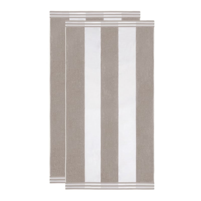 Cabana Stripe Oversized Cotton Beach 2 Piece Towel Set by Superior