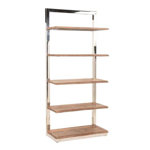 Somette Brownstone 2.0 Etagere with Brown top and Chrome base