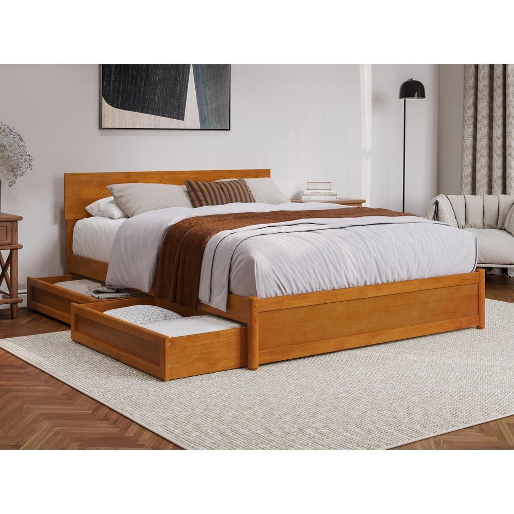 Wesley Platform Bed with Panel Footboard and Storage Drawers