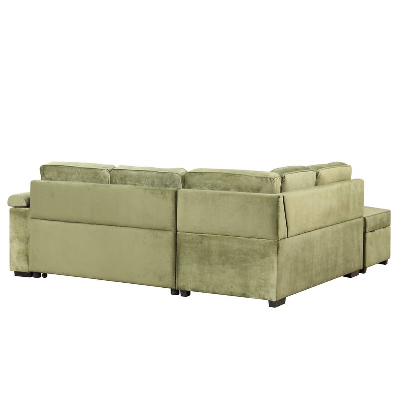 Sleeper Sofa Bed,2 in 1 Pull Out sofa bed L Shape Couch with Storage Ottoman for Living Room