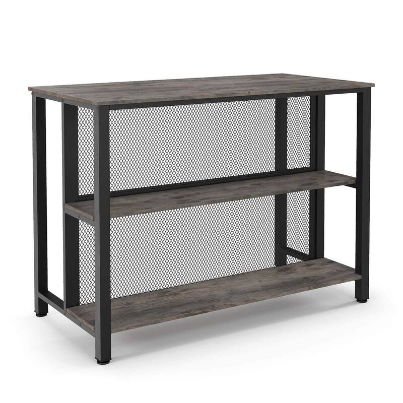 Costway 36" Tall 3-Tier Bar Table with Storage Metal Frame Adjustable - See Details