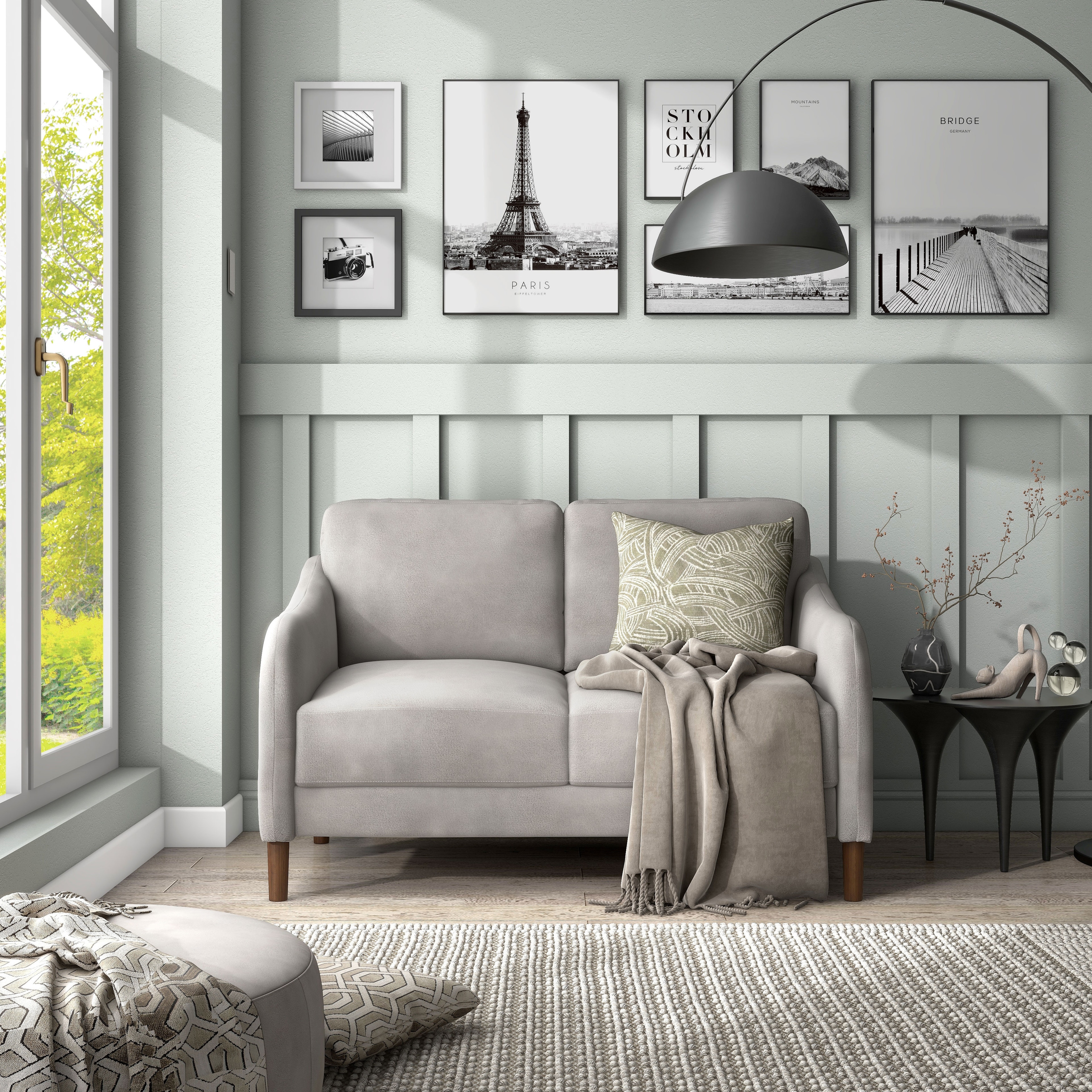 Grey loveseat hot sale