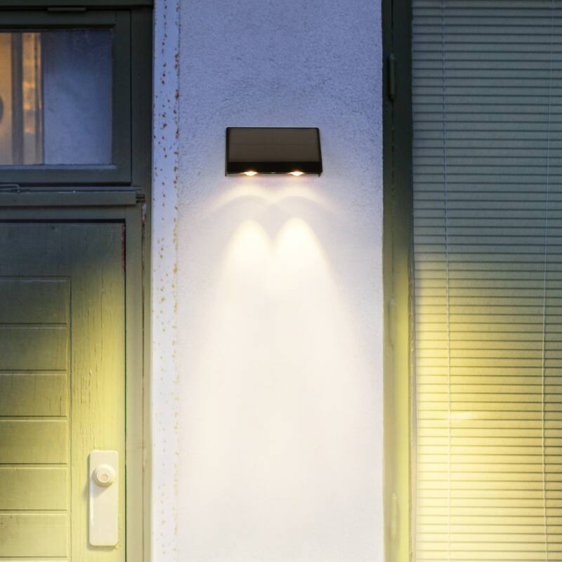 Solar Lights for Outside, Warm White Fence Lights Solar Powered