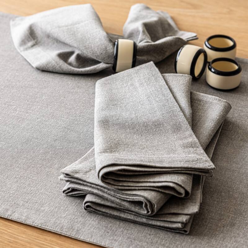 over&back Woven Chambray Cotton Cloth Napkins - Machine Washable (Set of 4)