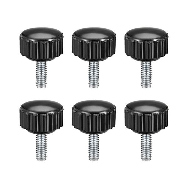 M4 x 10mm Male Thread Knurled Clamping Knobs Grip Thumb Screw on Type 6 Pcs