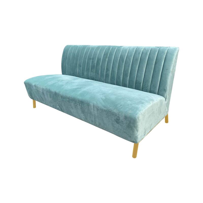 Divani Casa Mosko Modern Light Green & Gold Fabric Sofa