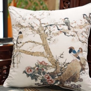Luxury White Bird Printing Pillow 20"X20"