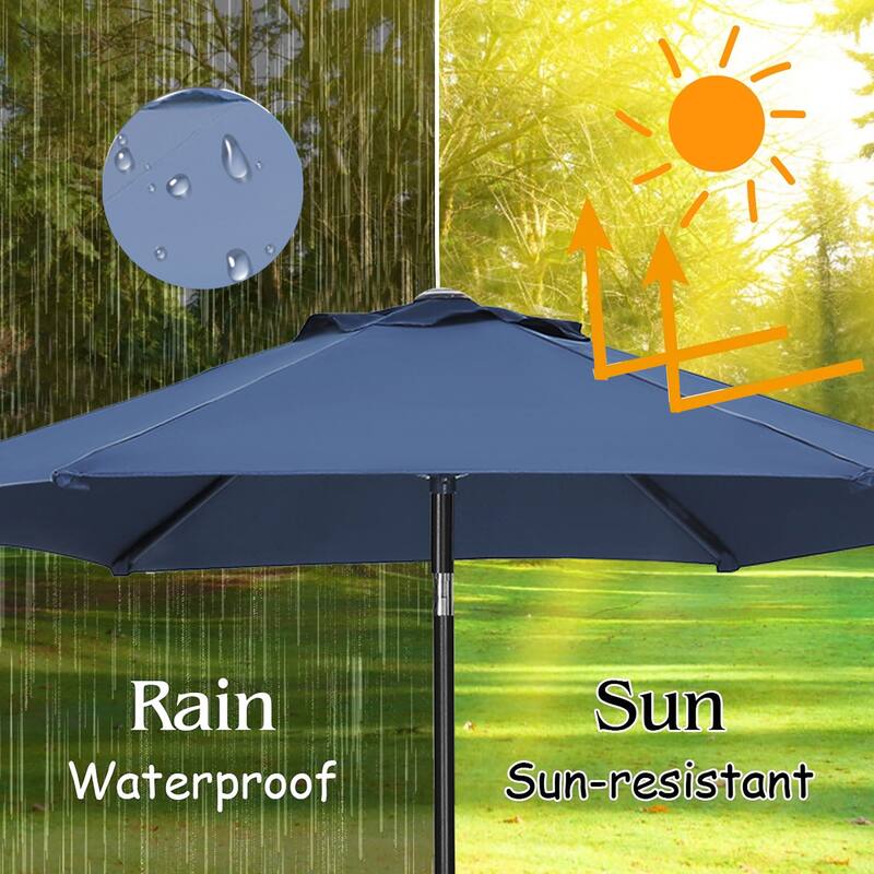 Ainfox 7.5ft Patio Umbrella Tilt Without Base Outdoor Hexagonal Umbrella