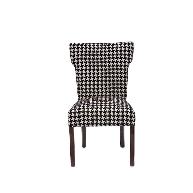 Bella Houndstooth Transitional Wingback Dining Room Chair