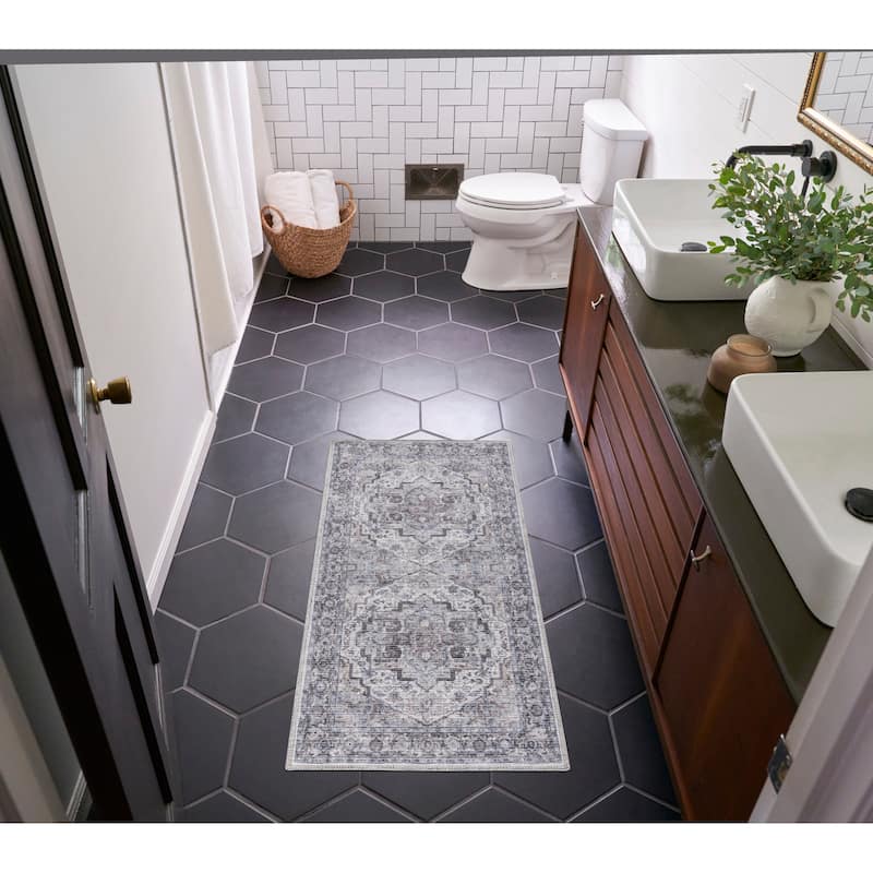 New Concept Washables Persian Boho Machine Washable Area Rug