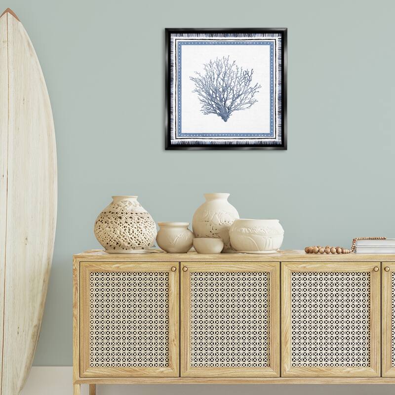 Stupell Nautical Branch of Coral Framed Floater Canvas Wall Art Design By Lanie Loreth