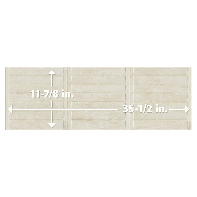 Merola Tile Habanera Decor Bone 11-7/8" x 35-1/2" Fluted Ceramic Wall Tile