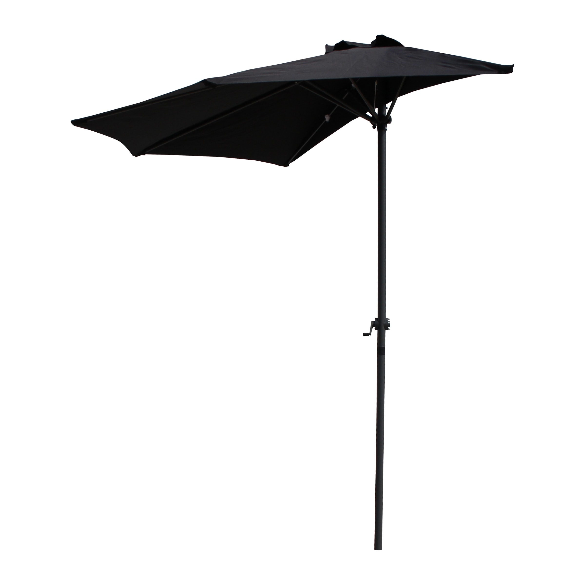 large patio umbrella with black pole 10ft 3-Tier Market White Pole, Push Button Tilt, Crank Lift button tilt International Caravan 9 ft. Half