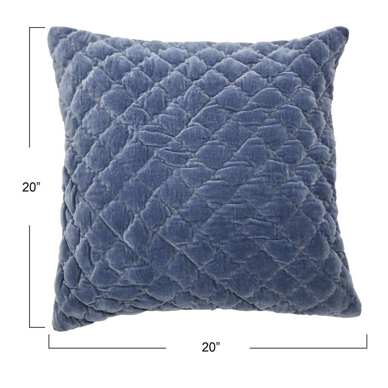 Square Quilted Velvet Pillow Cover