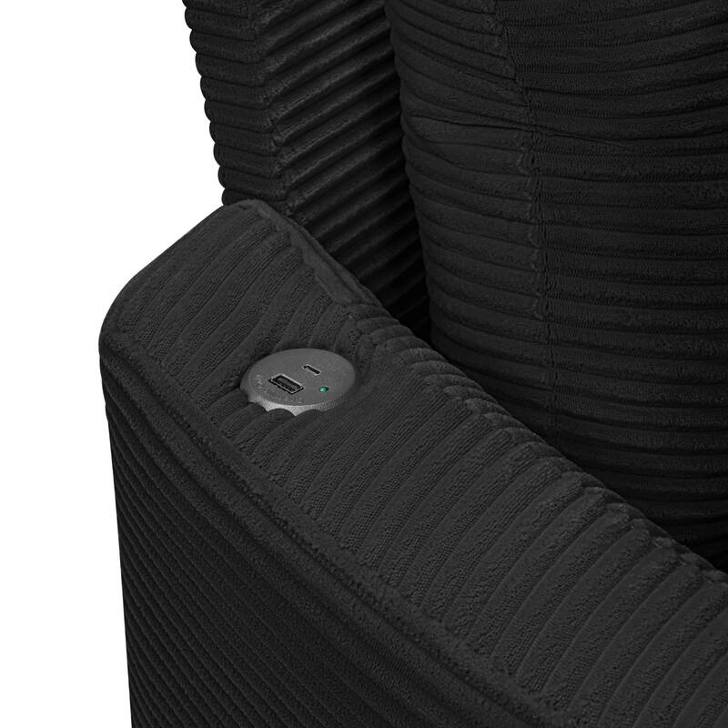 102.3" Oversized Double Chaise Lounge Sofa, Corduroy Upholstered Sleeper Sofa Bed 2 Seat Sofa Loveseat with USB Ports