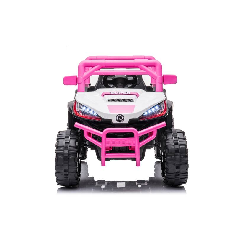 12V Exclusive Car for Kids, Electric Off-Road Vehicle with Seat Belt, Pink Electric Car Toy for Kids with Charge Display - Pink