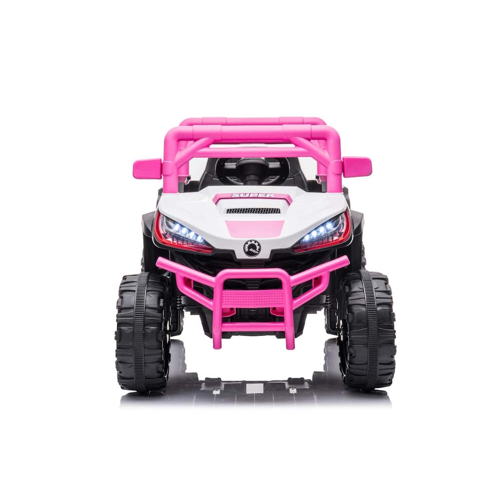 12V Exclusive Car for Kids, Electric Off-Road Vehicle with Seat Belt, Pink Electric Car Toy for Kids with Charge Display