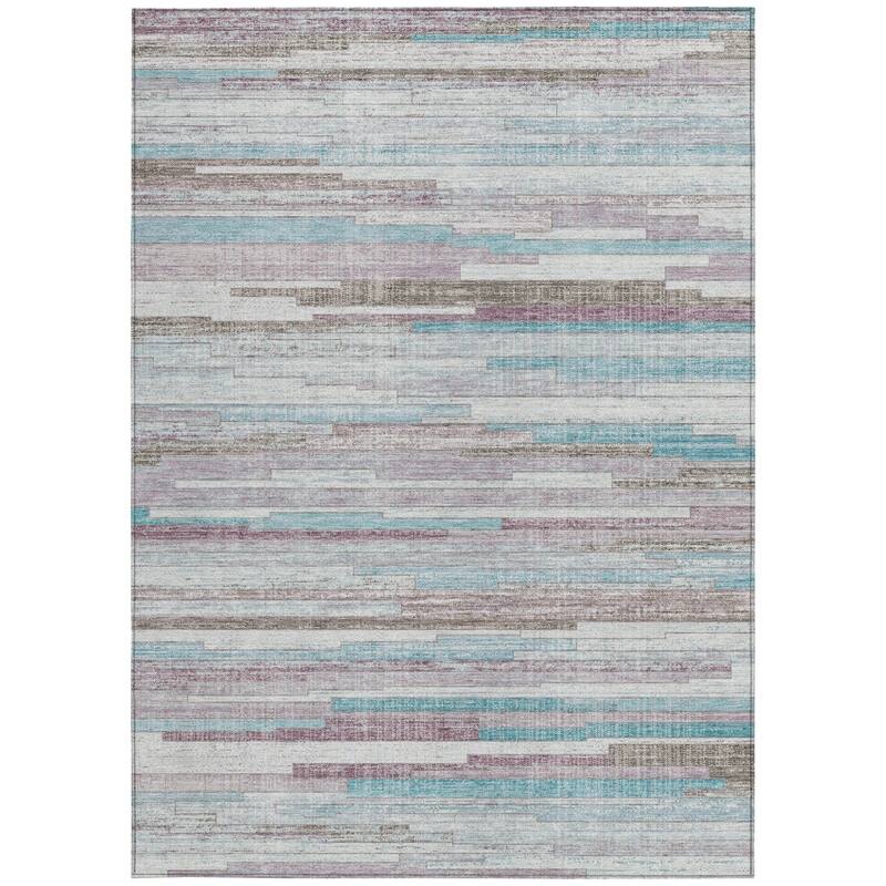 HomeRoots Striped Transitional Rectangle Outdoor Rug