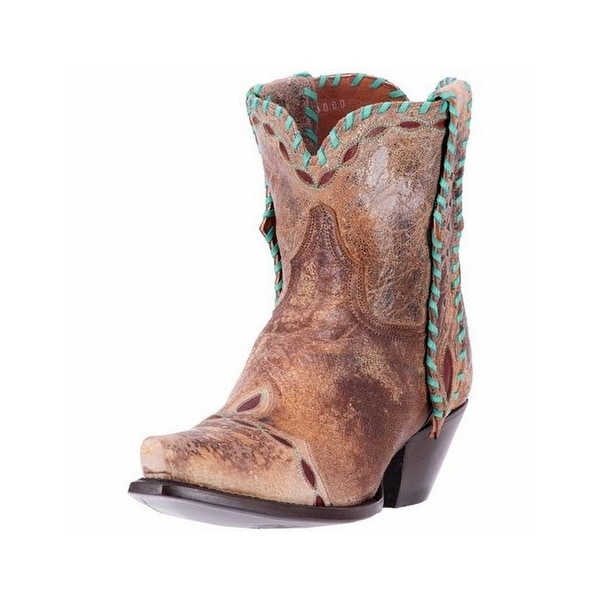 Dan Post Western Boots Womens Livie Cowboy Laced Snip Tan