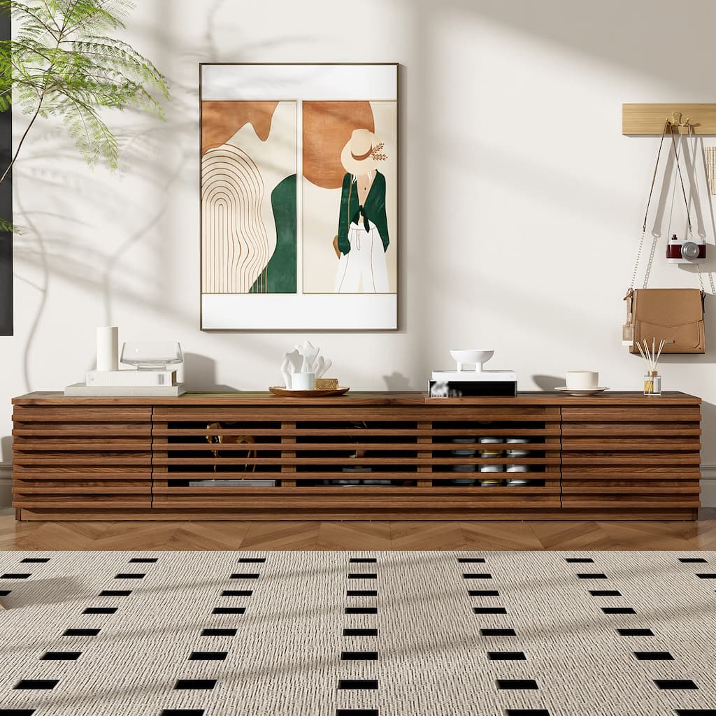 78" Modern TV Stand for TVs up to 85" with Cable Management & Soft-Closing Hinges