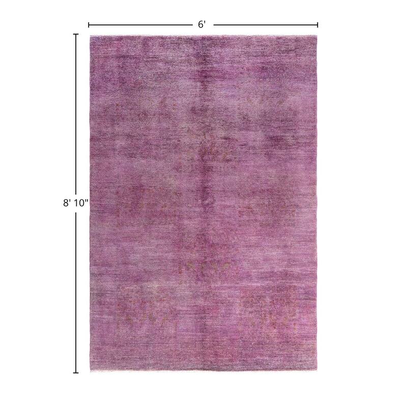 Vibrance One-of-a-Kind Hand-Knotted Area Rug - Pink, 6' 0" x 8' 10" - 6' 0" x 8' 10"
