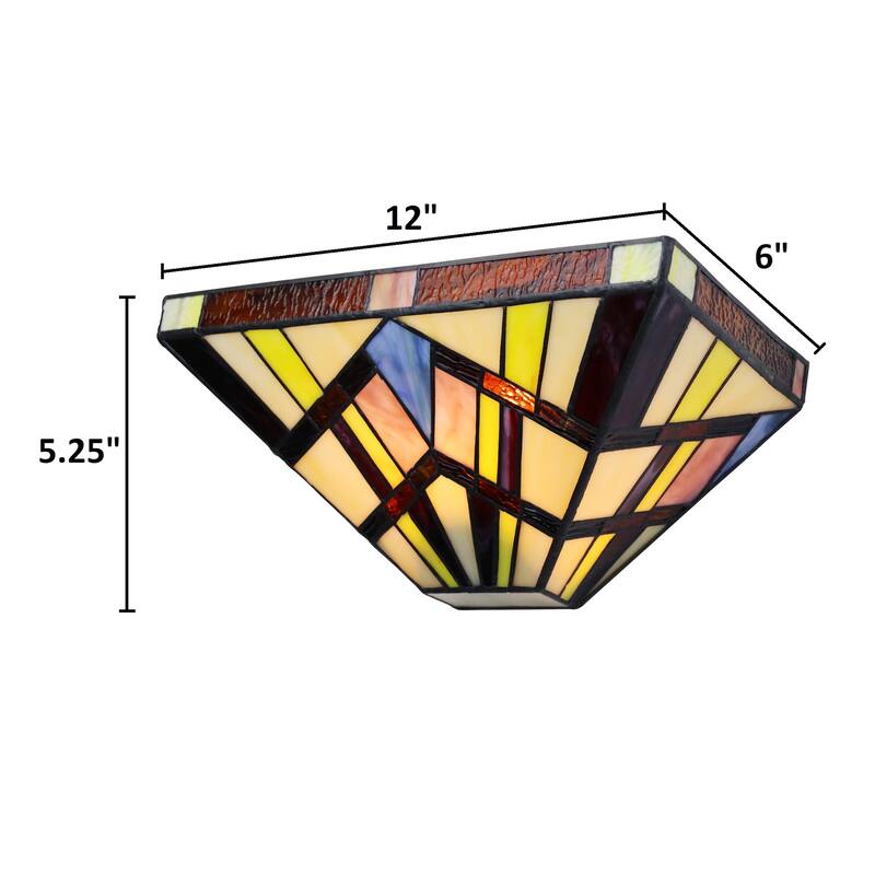 Tiffany Style Mission Design 1-light Blackish Bronze Wall Sconce