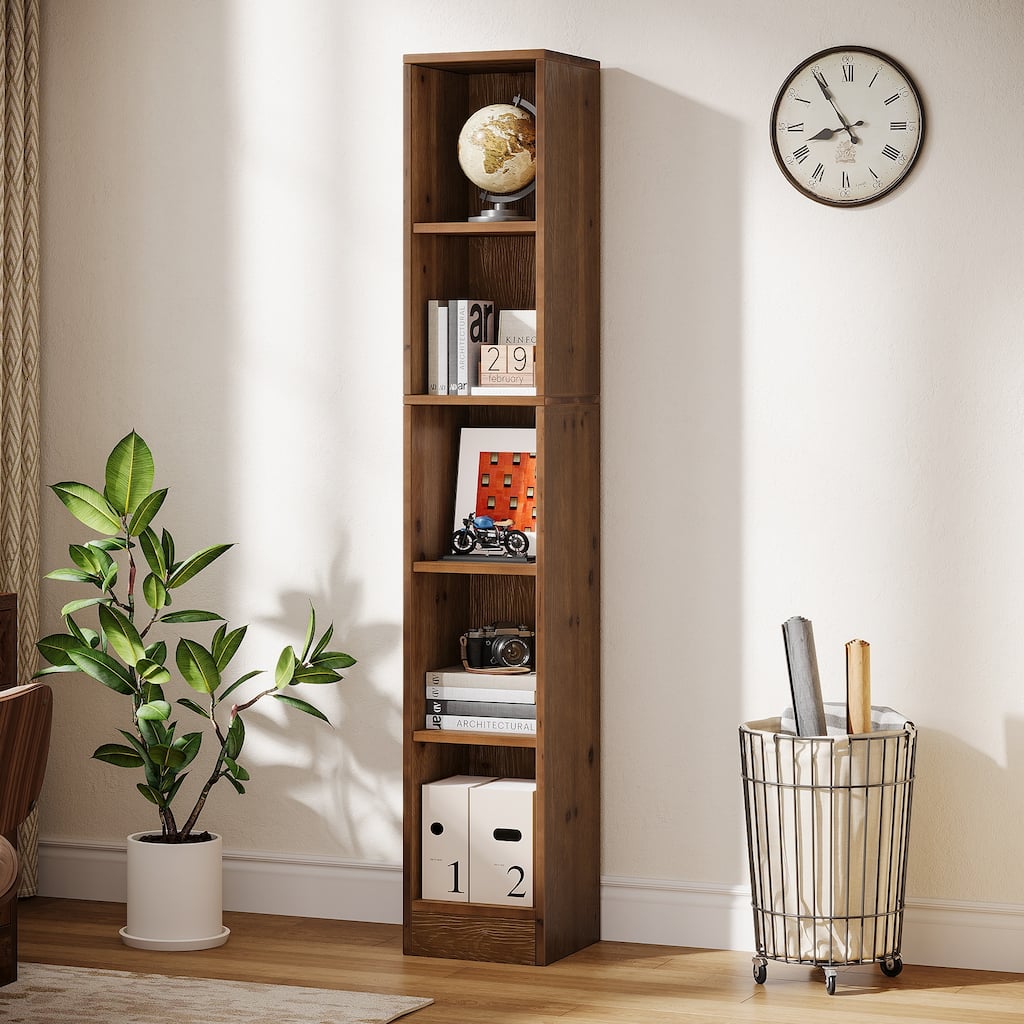 70.9" H Solid Wood Bookshelf For Home Office, Bedroom, Small Spaces