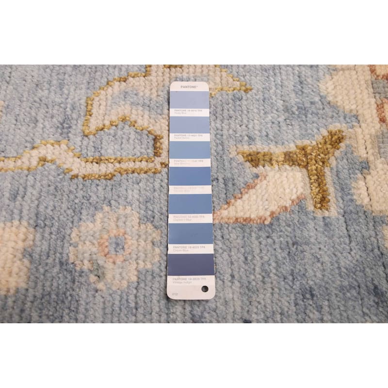 ECARPETGALLERY Hand-knotted Modern Oushak Light Denim Blue Wool Rug - 8'0 x 10'1