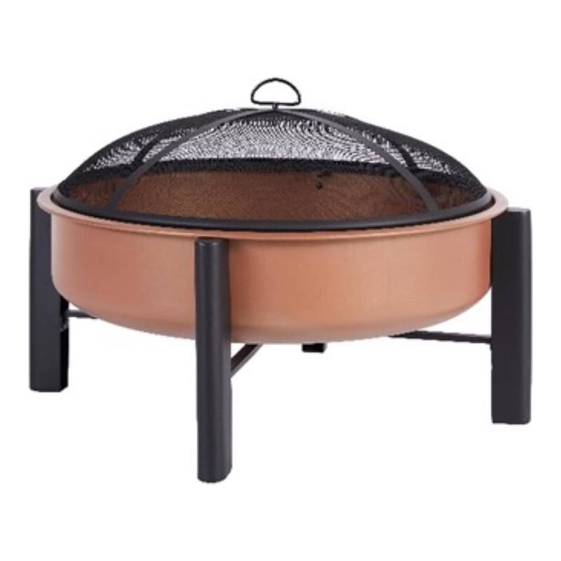 Living Accents Steel Modern Round Wood Fire Pit 30" W
