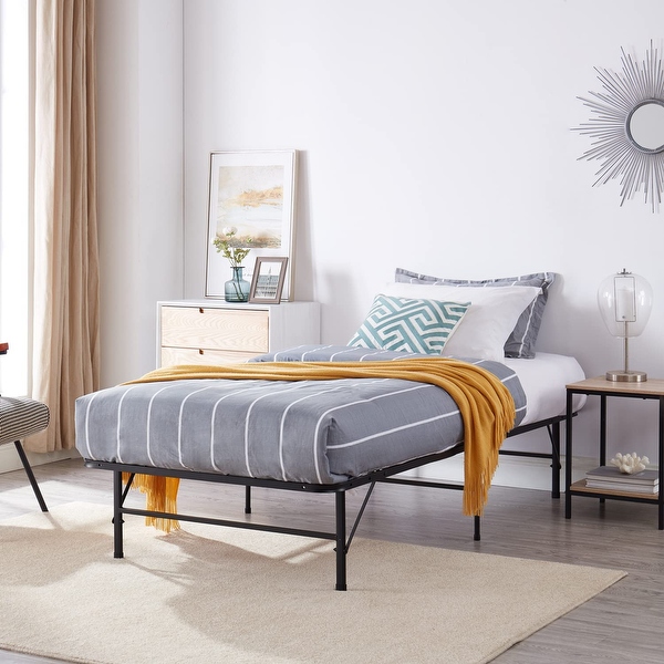Foldable steel bed frame twin sale