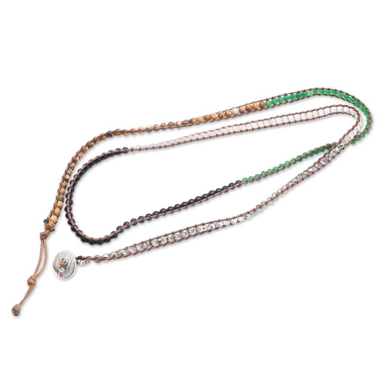 Novica Handmade Earth Song Multi-Gemstone Wrap Bracelet