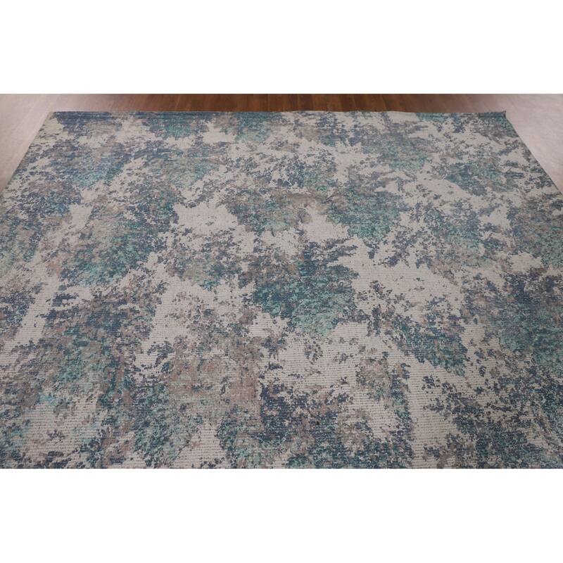 Modern / Abstract Area Rug Handmade Multi-Color Wool Carpet - 7'11"x 9'10"