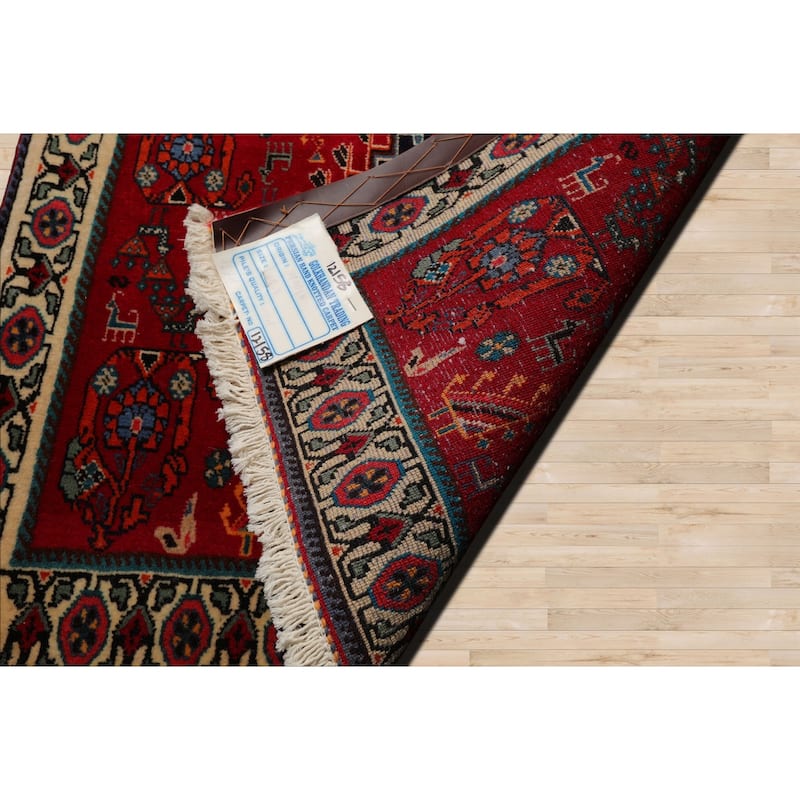 2'2''x2'2'' Square Hand Knotted Wool Red Abadeh Traditional Area Rug - 2' 2'' x 2' 2''-Square