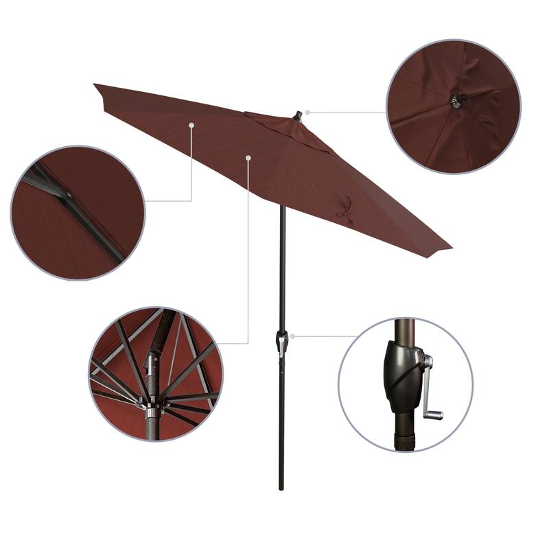 North Bend 7.5 Crank Lift Auto Tilt Patio Umbrella with Outdoor Rated Olefin Fabric by Havenside Home