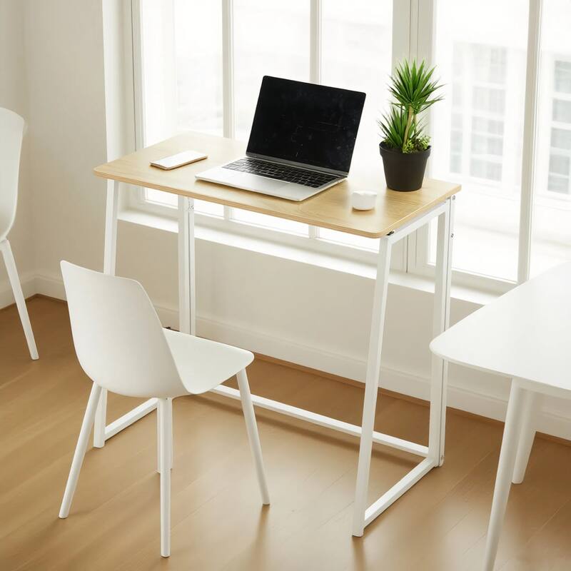 HomyLin Folding Desk Study Corner Writing PC Office Sofa Table