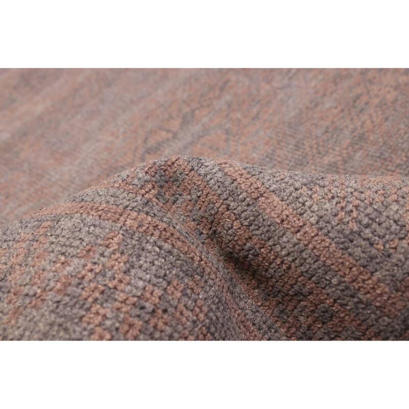 ECARPETGALLERY Hand-knotted Tangier Brown, Grey Silk, Wool Rug - 5'0 x 7'10