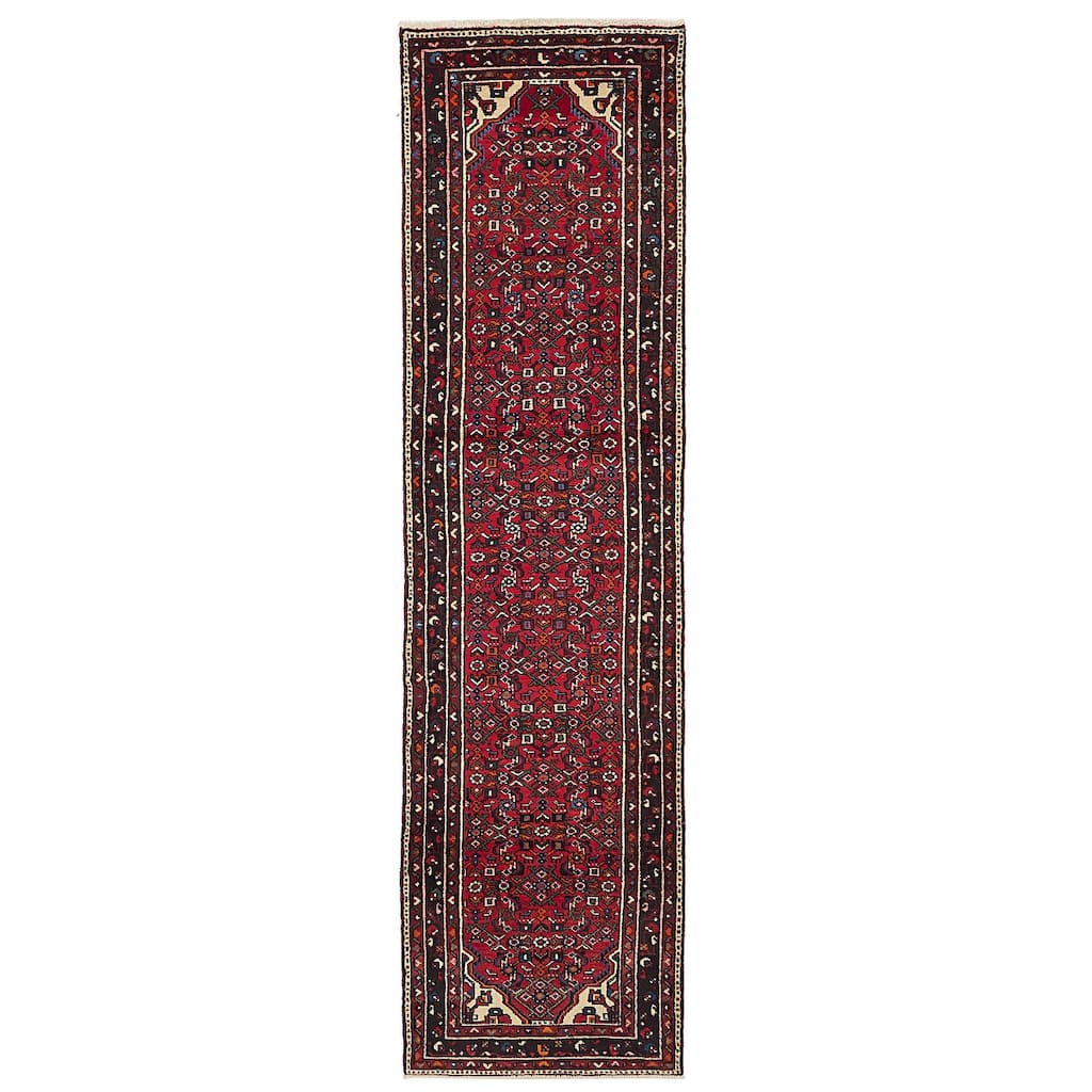 ECARPETGALLERY Hand-knotted Andelz Red Wool Rug - 2'8 x 10'3