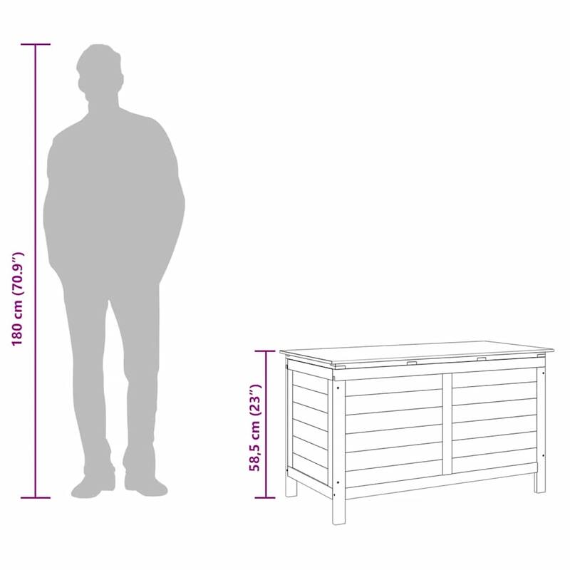 vidaXL Patio Storage Box with Lid for Outdoor Garden Furniture Solid Wood Fir