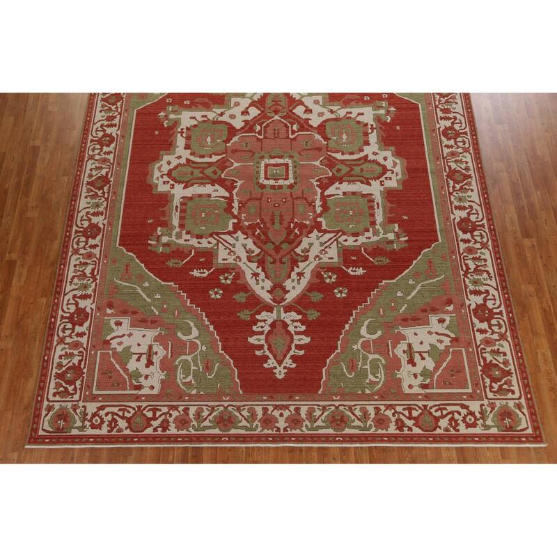 Heriz Serapi Turkish Oriental Traditional Wool Area Rug Hand-knotted - 9'9" x 13'0"