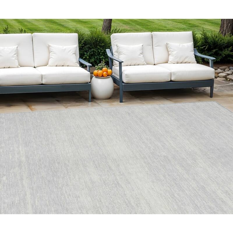 HomeRoots Striped Transitional Rectangle Outdoor Rug - 10' X 14'