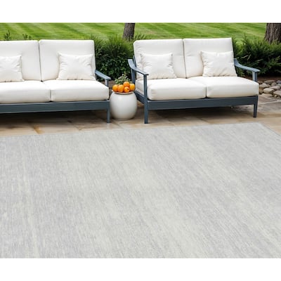 HomeRoots Striped Transitional Rectangle Outdoor Rug