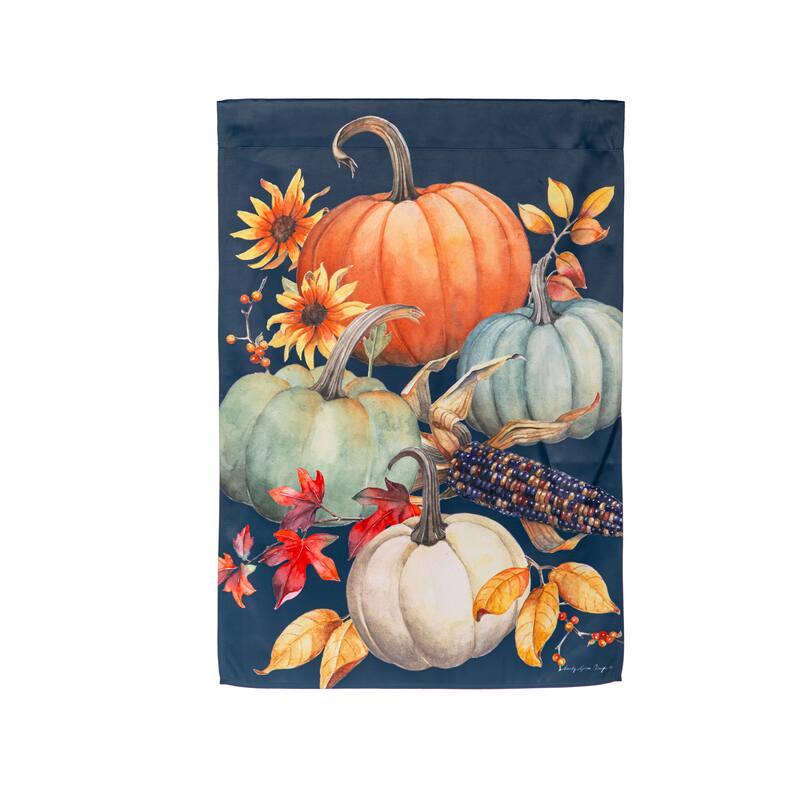 All Things Pumpkins Suede House Flag