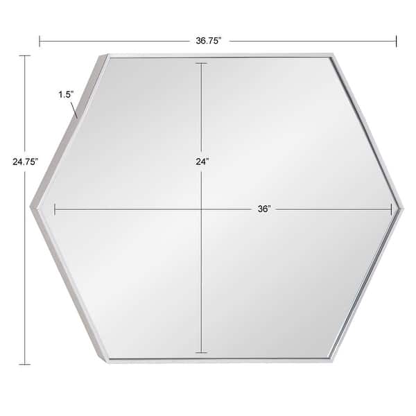dimension image slide 0 of 8, Kate and Laurel Rhodes Framed Mid-century Hexagonal Wall Mirror
