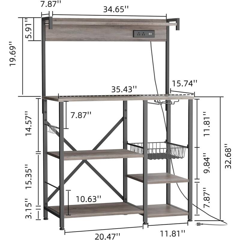 Futzca Kitchen Bakers Rack, Microwave Stand, Coffee Bar