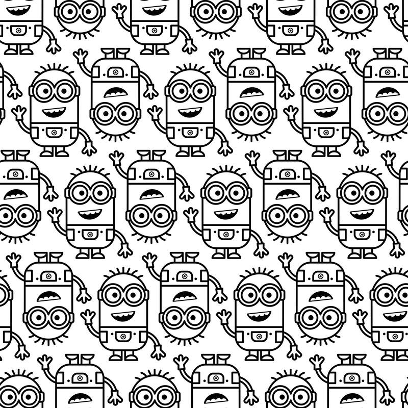 Minions Line Art Black Peel and Stick Wallpaper by RoomMates