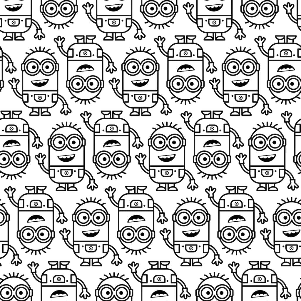 Minions Line Art Black Peel and Stick Wallpaper by RoomMates