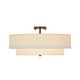 preview thumbnail 52 of 57, French Country Brass Round White Linen Drum Ceiling Light